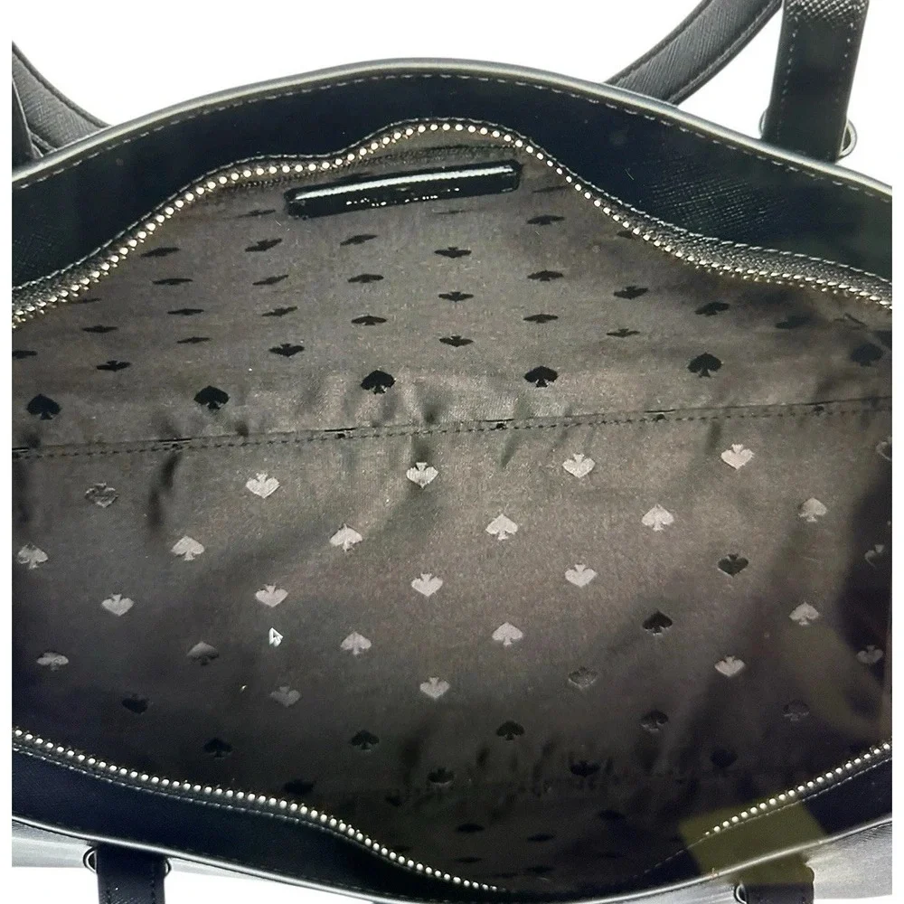 Kate Spade New York Becca Large‎ Tote Black Saffiano Top Zipper Closure NWT